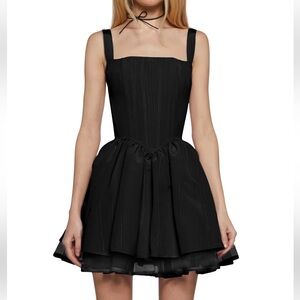 NWT Sugar Thrillz Magic Moves Corset Lace Up Back Mini Dress Medium Black